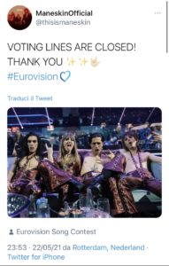 Eurovision Maneskin vincitori