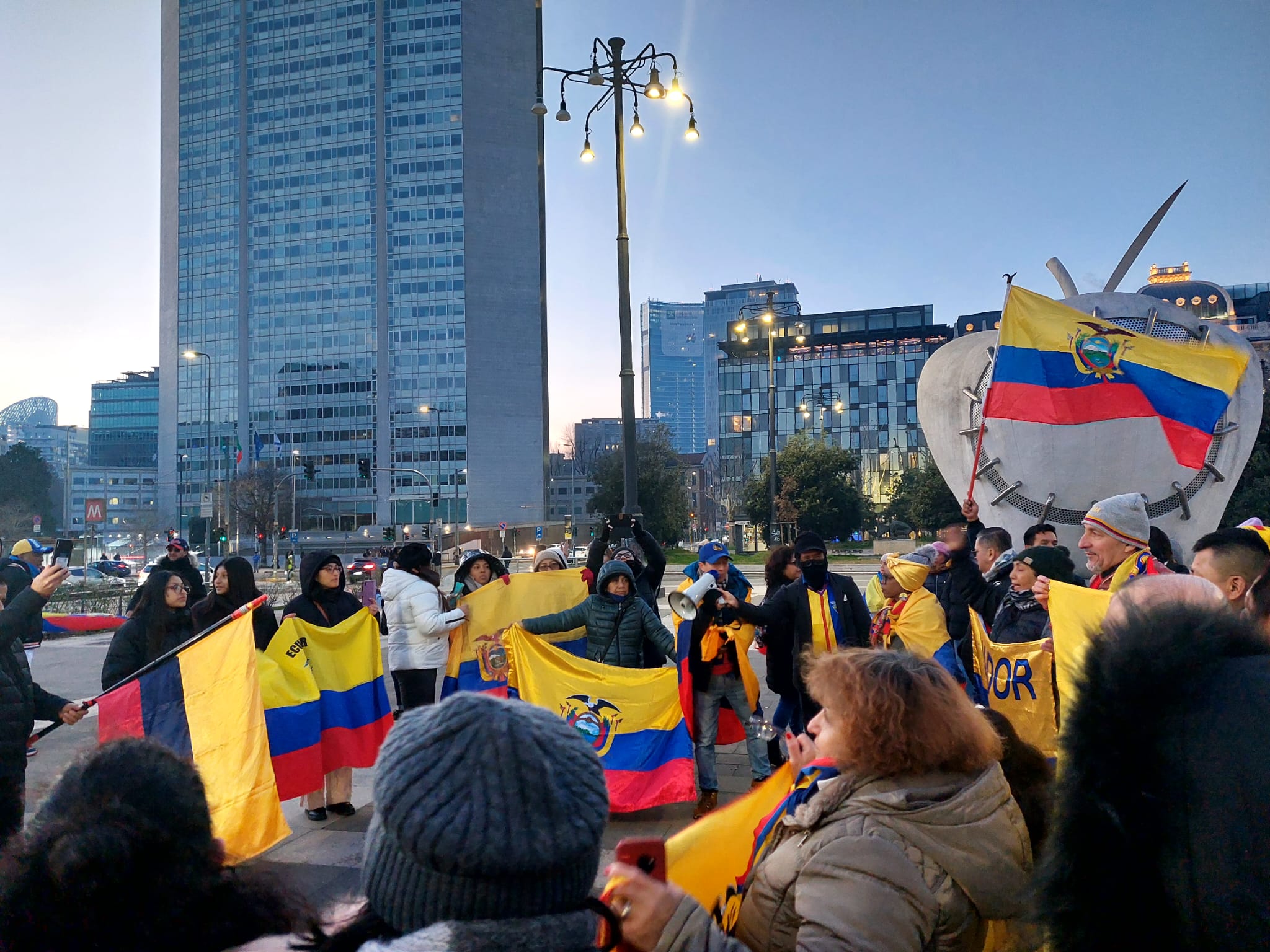 Ecuador manifestazione a Milano 
